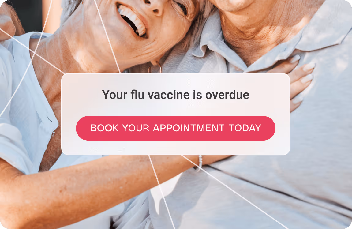 Pluto Health notification popup mockup